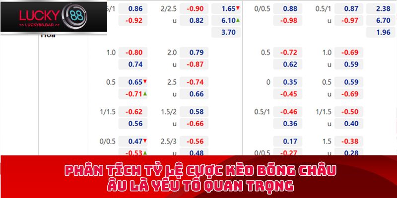 Phân tích tỷ lệ cược kèo bóng châu Âu là yếu tố quan trọng